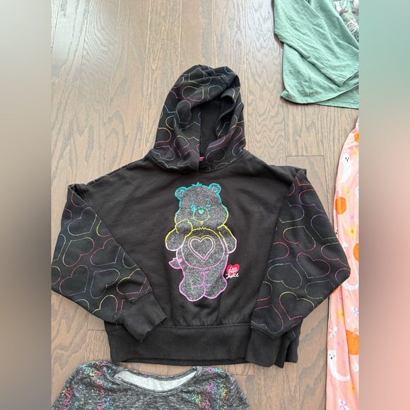 girls clothes lot size 10/12 carebear unicorn hoodie pumpkin pants shirts - Picture 3 of 16